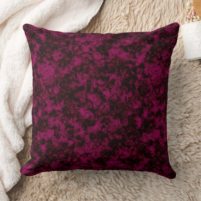Coussin Marbre foncé bordeaux avec veines foncées (Couverture)