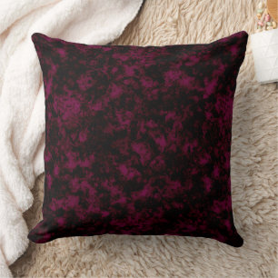 Coussin Marbre foncé bordeaux avec veines foncées