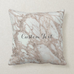 Coussin Marbre Glam Rose rose or or Silver Design Style