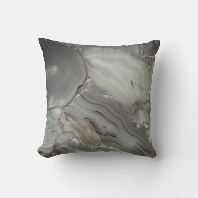 Coussin Marbre Gris avec Veine d'Or (Recto)