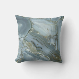 Coussin Marbre gris bleu avec Veine or
