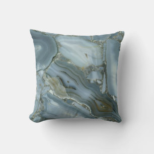 Coussin Marbre gris bleu avec Veine or