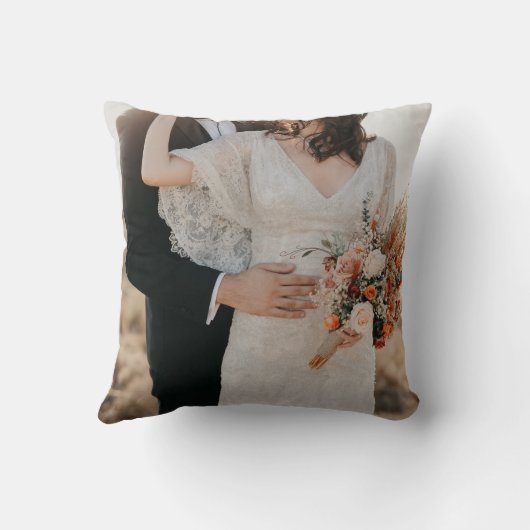 Coussin Marbre gris moderne Notre premier Noël ensemble (Verso)