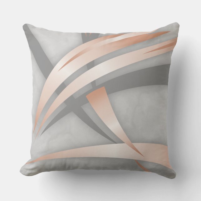 Coussin Marbre gris or rose Art Abstrait (Recto)
