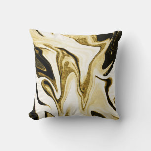 Coussin Marbre liquide rétro-numérique élégant Abstrait