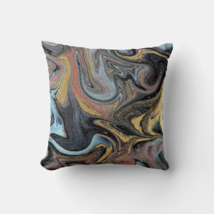 Coussin Marbre Nature Artwork Parties scintillant d'or