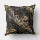 Coussin marbre noir avec texture or (Verso)