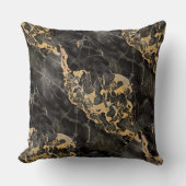 Coussin marbre noir avec texture or (Recto)