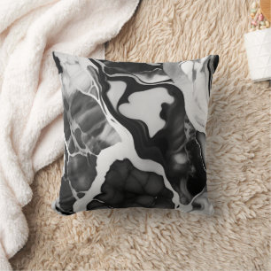 Coussin Marbre noir et blanc tendance