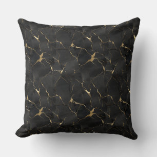 Coussin Marbre noir et or Luxe