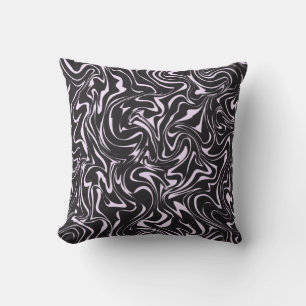 Coussin Marbre noir et rose Motif Abstrait