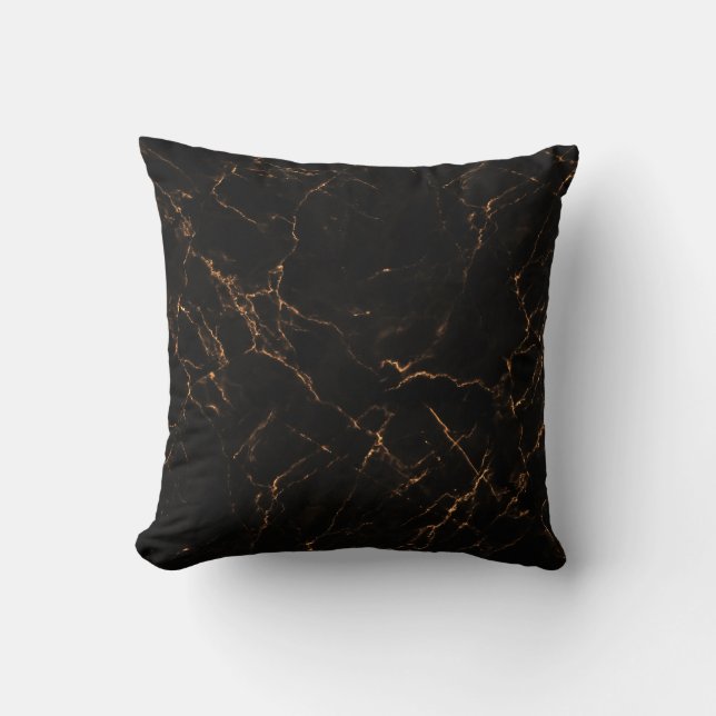 Coussin Marbre noir luxueux : Texture élégante (Recto)