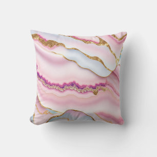 Coussin Marbre rose clair Agate Collection tendance