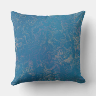 Coussin marbre rose et bleu abstrait