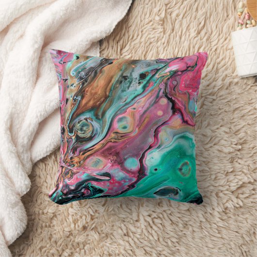 Coussin Marbre rose et vert (Couverture)