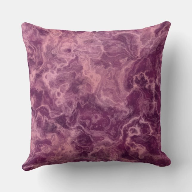 Coussin marbre rose et violet abstrait (Verso)