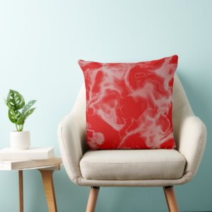 Coussin marbre rouge abstrait