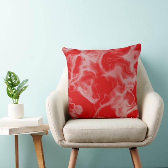 Coussin marbre rouge abstrait (Chaise)