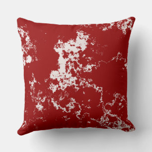 Coussin Marbre rouge et blanc abstrait
