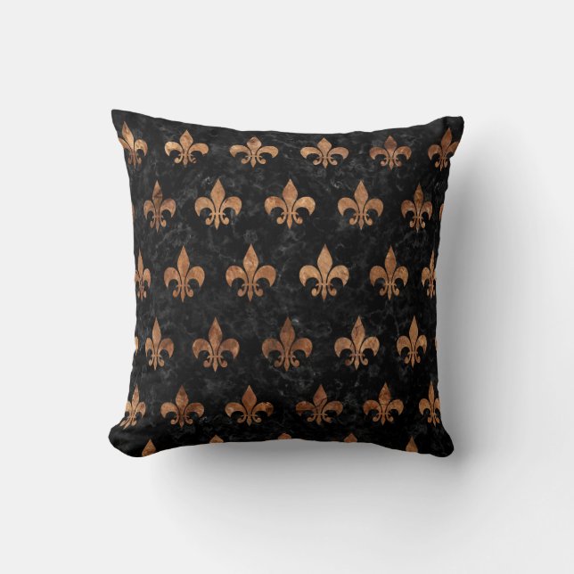COUSSIN MARBRE ROYAL1 NOIR ET BRUN (R) EN PIERRE (Recto)