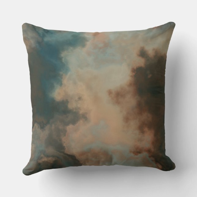 Coussin Marbre turquoise abstrait (Verso)