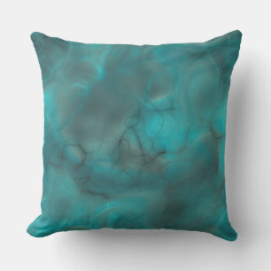Coussin Marbre turquoise et gris abstrait