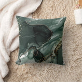 Coussin Marbre vert émeraude et or, Arrière - plan marbré (Couverture)