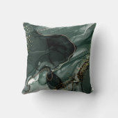 Coussin Marbre vert émeraude et or, Arrière - plan marbré (Verso)