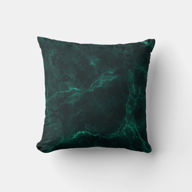 Coussin Marbre vert foncé, texture transparente. (Recto)