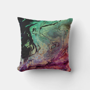 Coussin Marbre vert noir