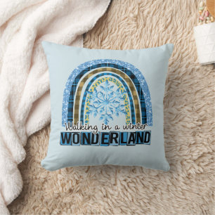 Coussin Marcher dans une Wonderland d'hiver   Blue Rainbow