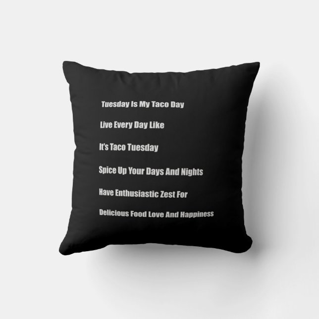 Coussin Mardi est mon jour de tacos (Verso)