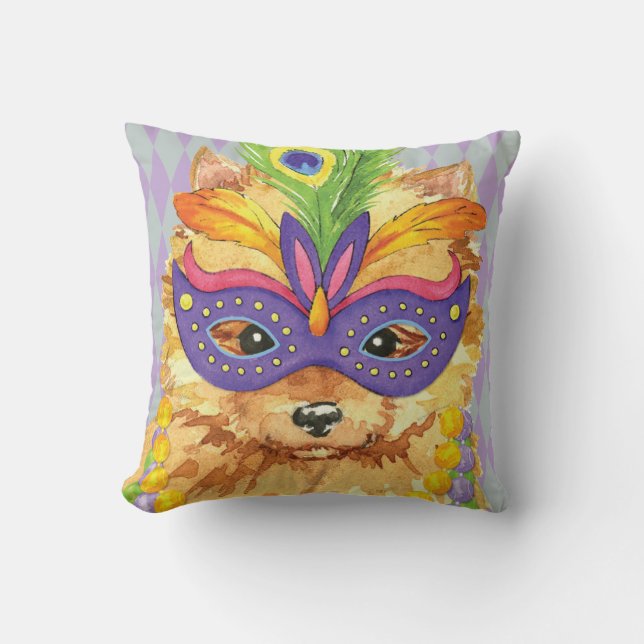 Coussin Mardi gras Pomeranian (Recto)