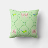 Coussin Margarita Verre Vert Citron Rose Monogramme (Verso)