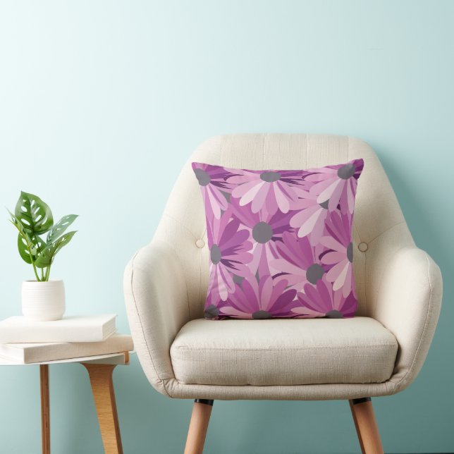 Coussin Marguerite africaine fleur violette (Chaise)