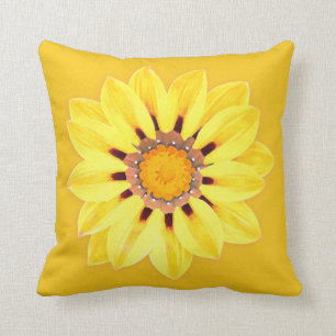 Coussin Marguerite africaine/Gazania - or de moutarde