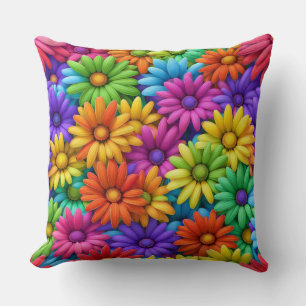 Coussin Marguerites Abstraites colorées #34 -