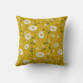 Coussin Marguerites blanches sur fond jaune (Verso)