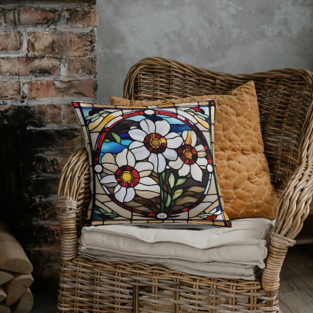 Coussin Marguerites en verre tendu (Créateur téléchargé)