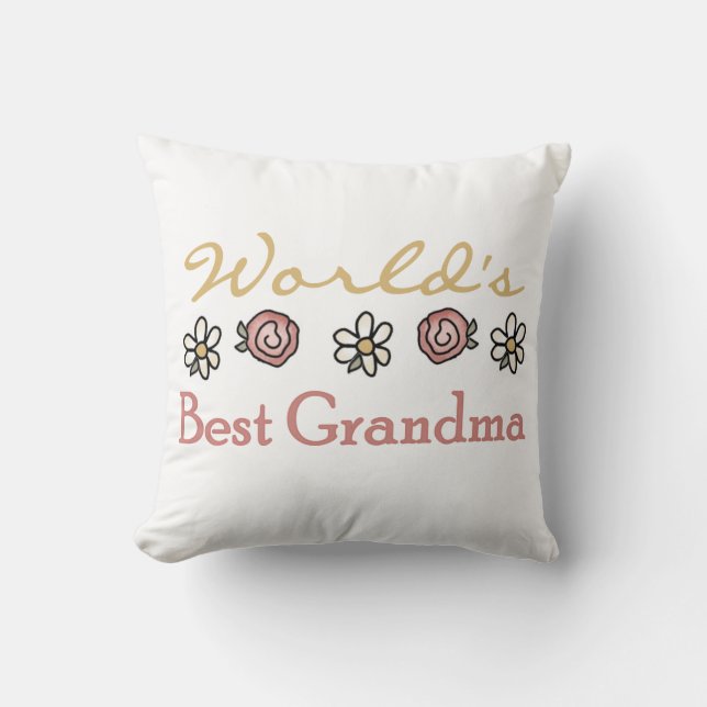 Coussin Marguerites et cadeaux de la grand-maman du monde (Recto)