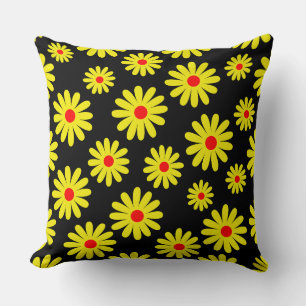 Coussin marguerites modernes du milieu du siècle