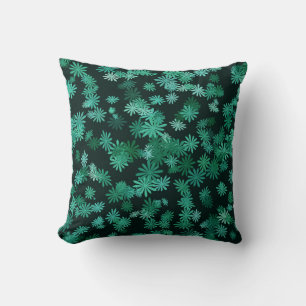 Coussin Marguerites sarcelle