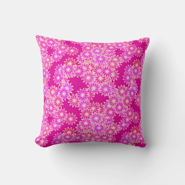 Coussin Marguerites teintées de rose et d'orchidée (Recto)