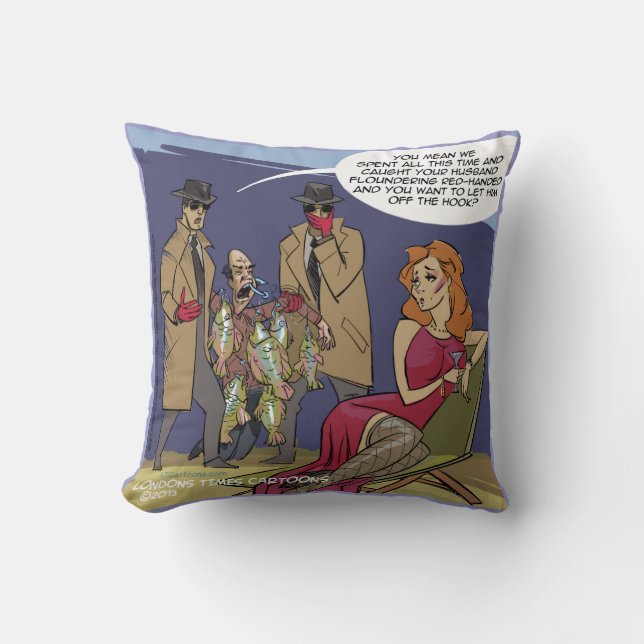 Coussin Mari floudering irrité femme drôle (Recto)