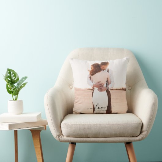 Coussin Mariage 2 Photo Memory Love Script (Chaise)