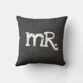 Coussin Mariage à l'ardoise Monsieur Madame (Verso)