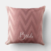 Coussin Mariage à paillettes Chevron rose pour la fête de (Recto)