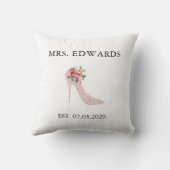 Coussin Mariage à Talons Hauts Roses (Verso)