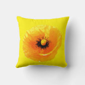 Coussin Mariage Abstrait Floral Fleur de Pavot Jaune Clair (Verso)
