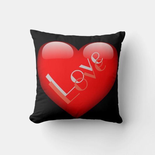 Coussin Mariage Amour Parisien Attrayant Cœur Rouge (Recto)